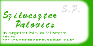 szilveszter palovics business card